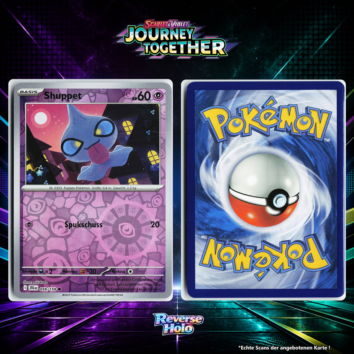 Shuppet Reverse Holo Energy-Pattern JTG 59/159