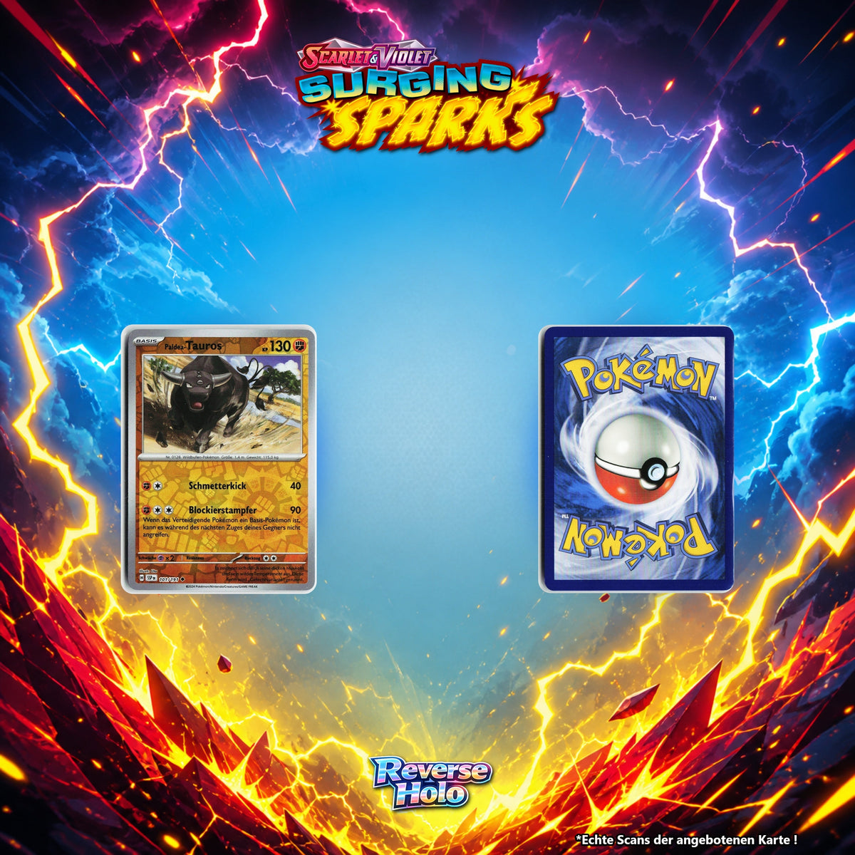 Paldea Tauros Reverse Holo Energy-Pattern SSP 101/191