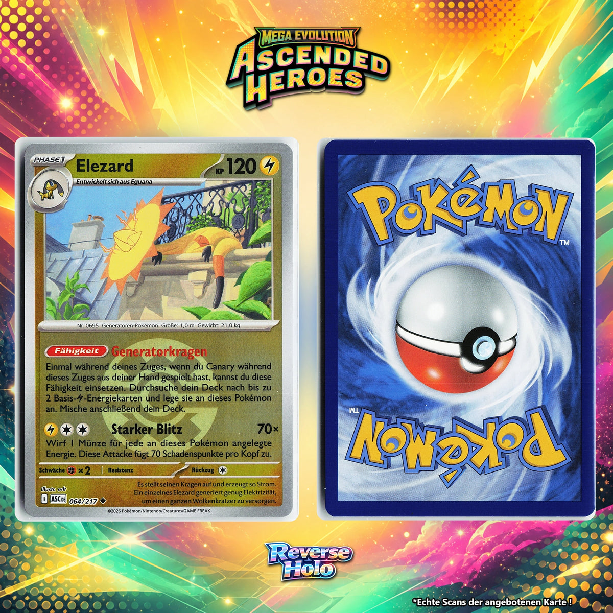 Elezard Reverse Holo Pokeball ASC 64/217