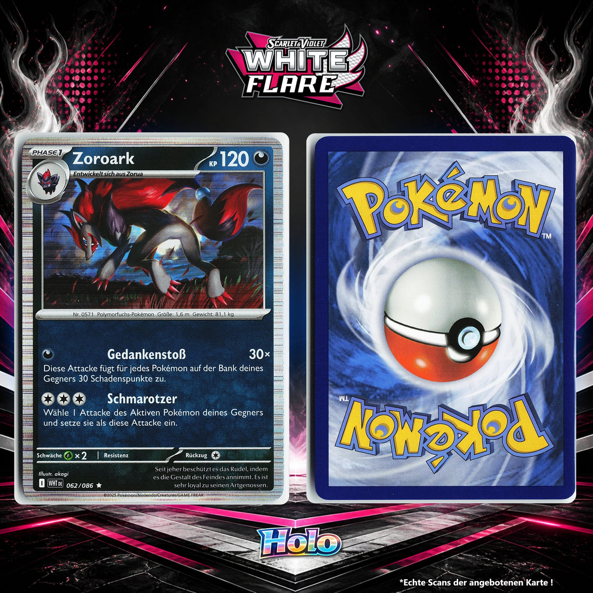 Zoroark Holo WHT 62/86