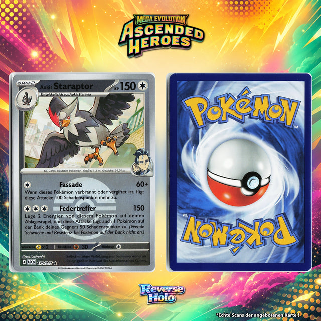 Aokis Staraptor Reverse Holo Pokeball ASC 170/217