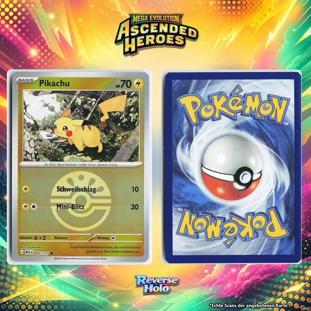 Pikachu Reverse Holo Pokeball ASC 55/217