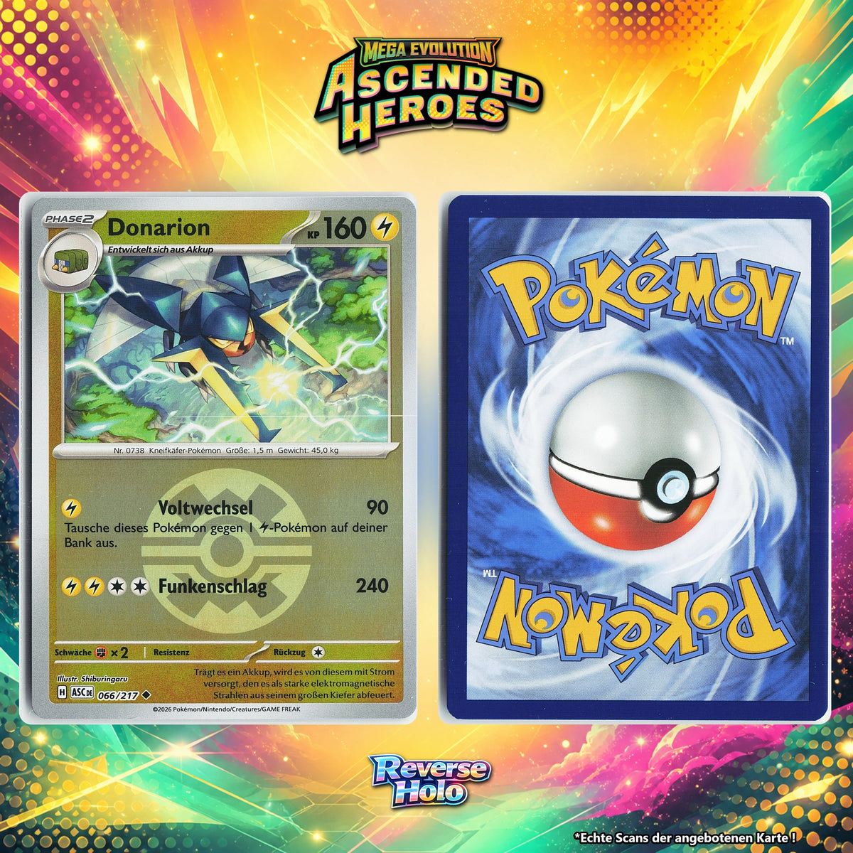 Donarion Reverse Holo Pokeball ASC 66/217
