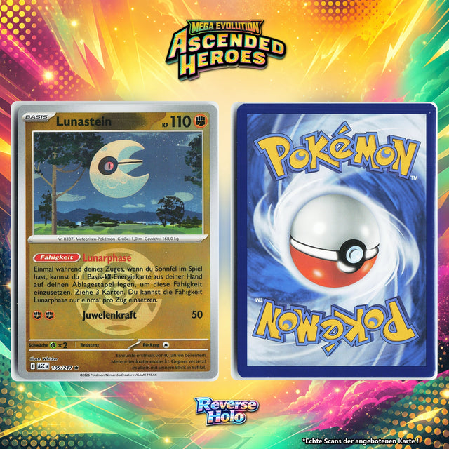 Lunastein Reverse Holo Pokeball ASC 105/217