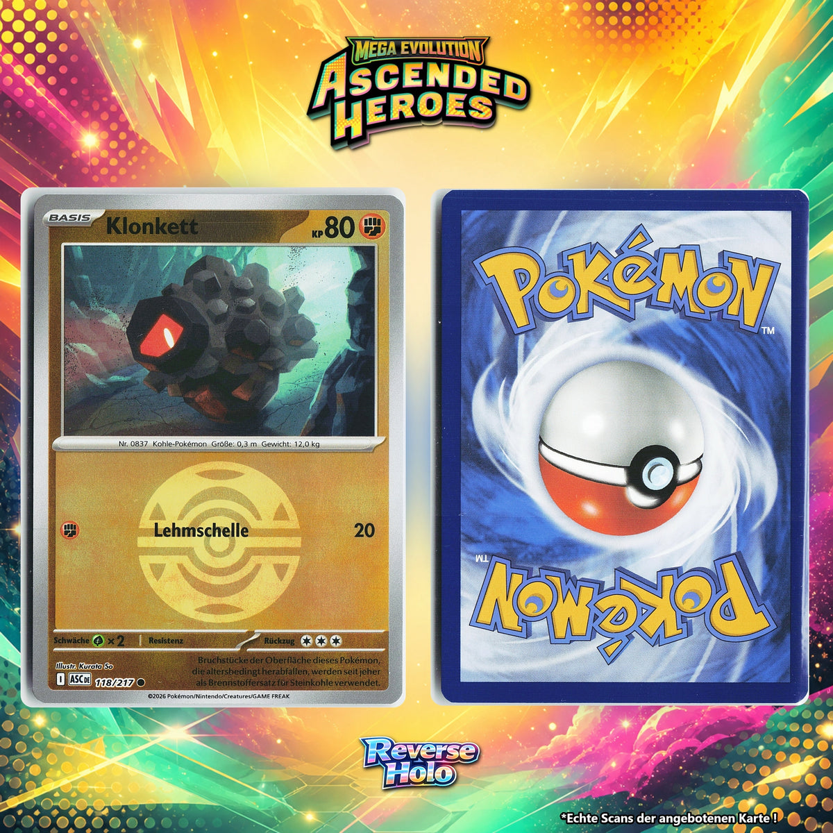Klonkett Reverse Holo Pokeball ASC 118/217