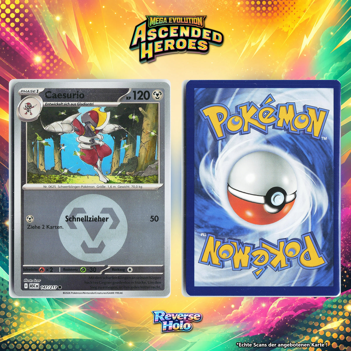 Caesurio Reverse Holo Pokeball ASC 147/217