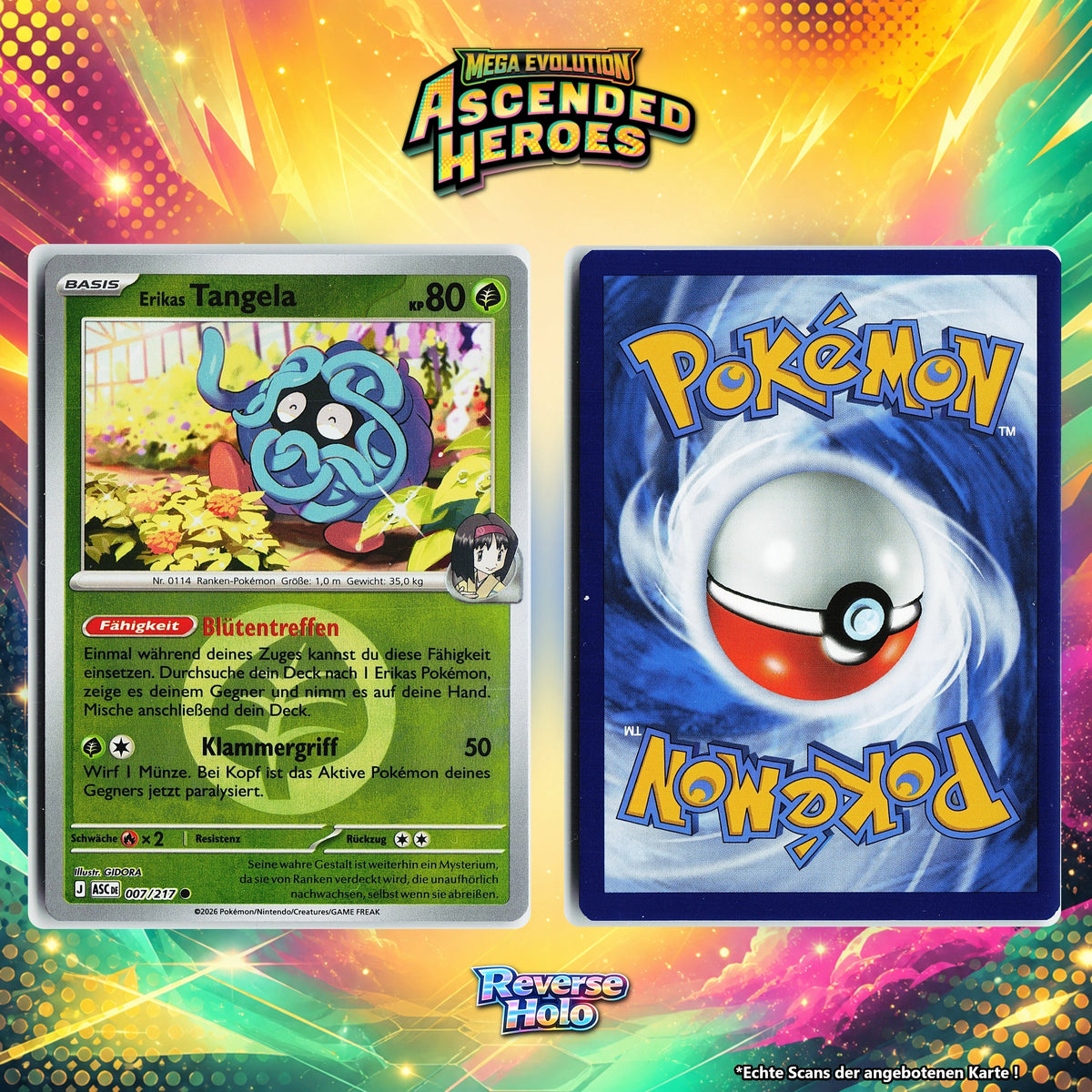 Erikas Tangela Reverse Holo Energy-Pattern ASC 7/217
