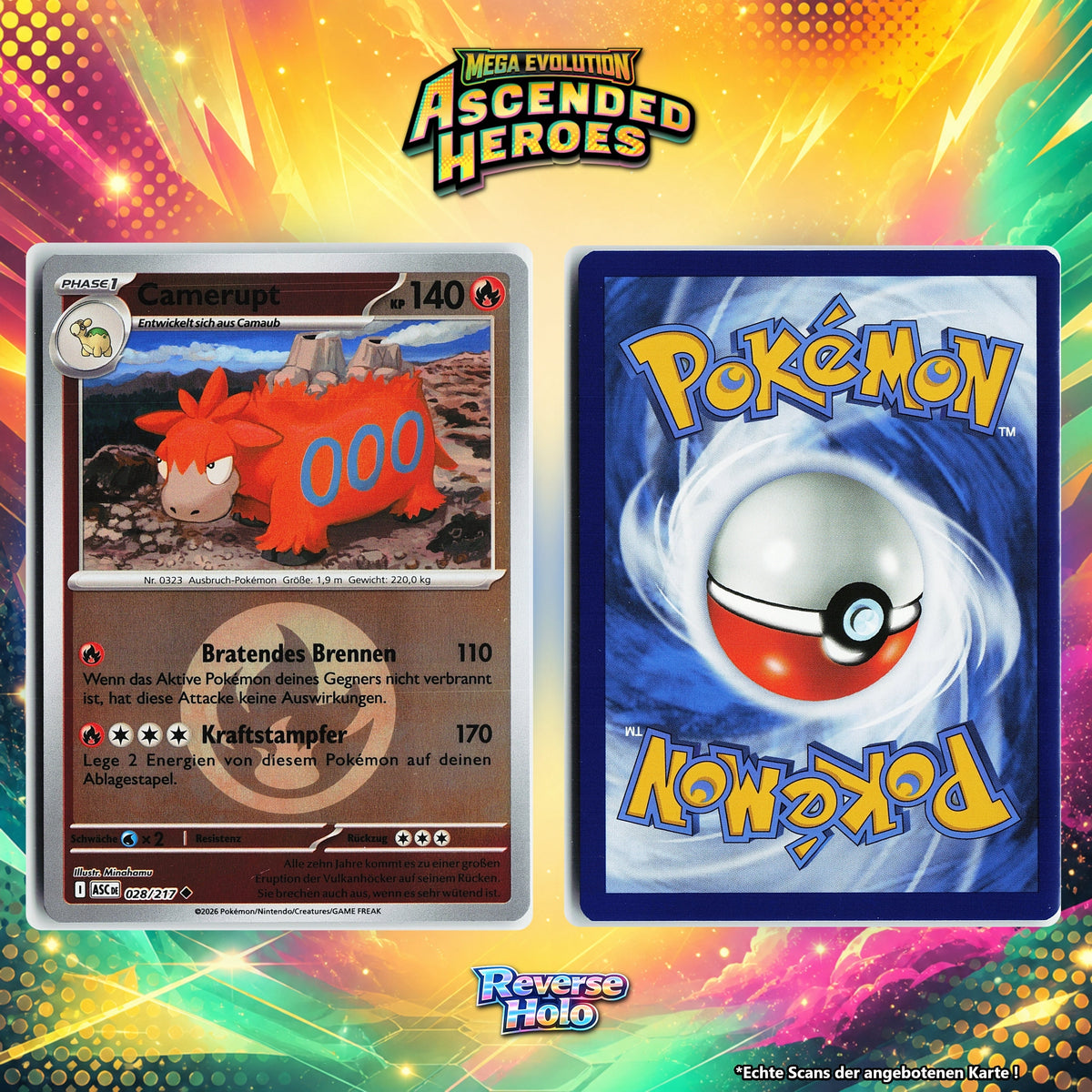 Camerupt Reverse Holo Energy-Pattern ASC 28/217