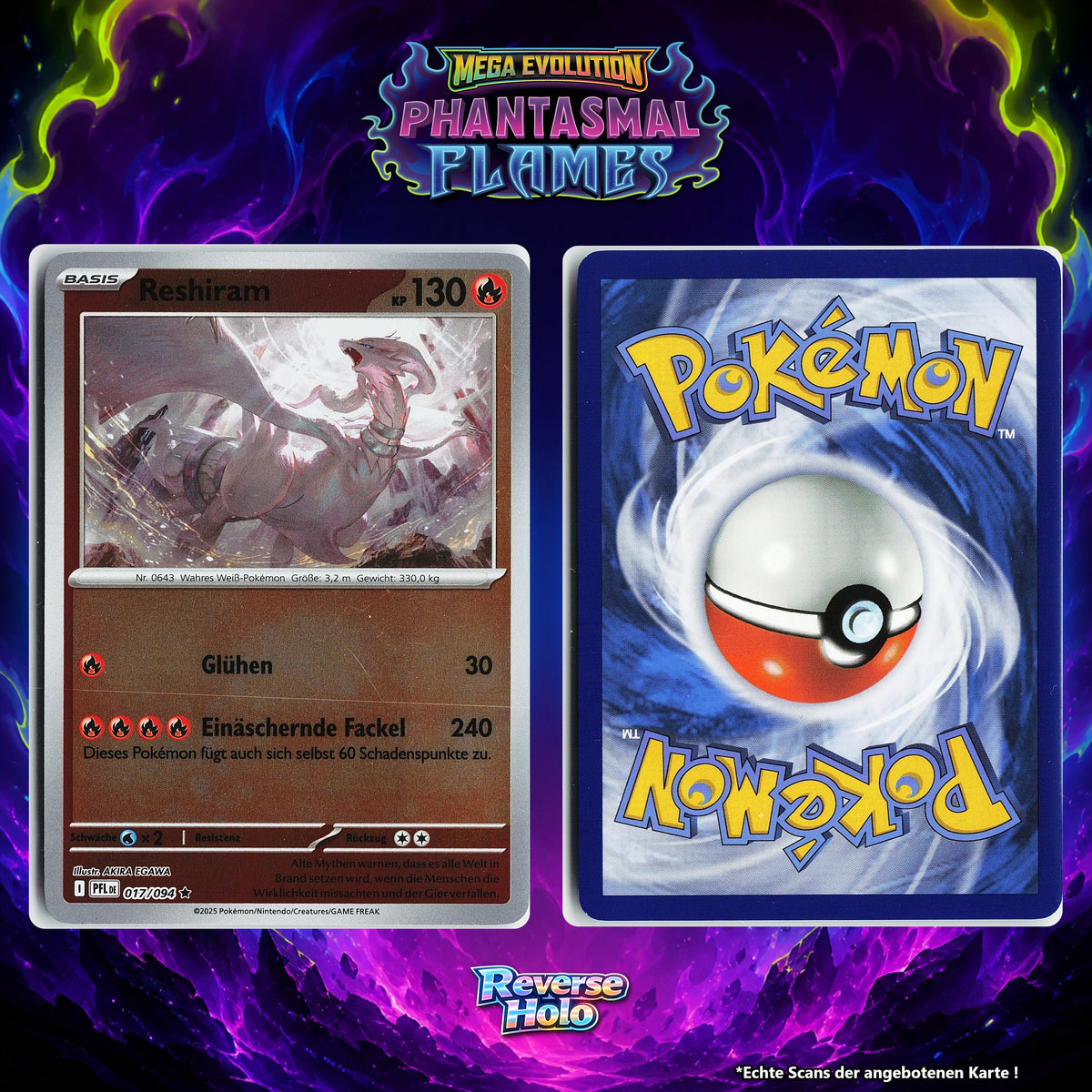Reshiram Reverse Holo PFL 17/94