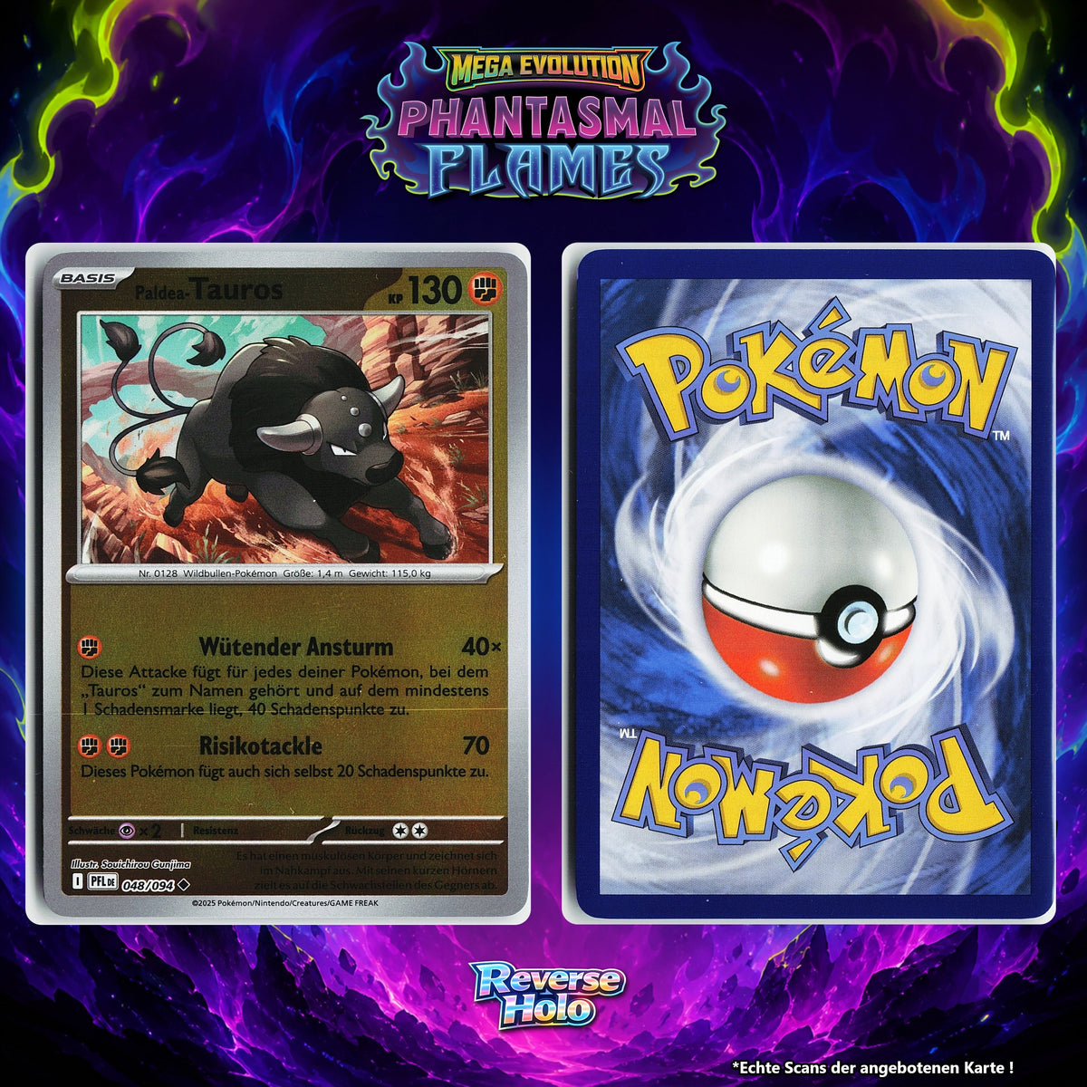 Paldea Tauros Reverse Holo PFL 48/94
