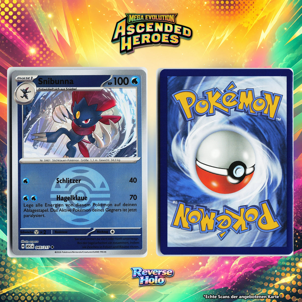Snibunna Reverse Holo Pokeball ASC 45/217
