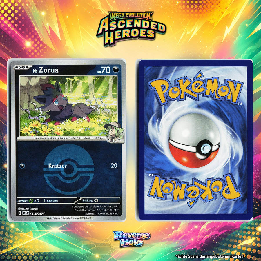 Ns Zorua Reverse Holo Pokeball ASC 136/217