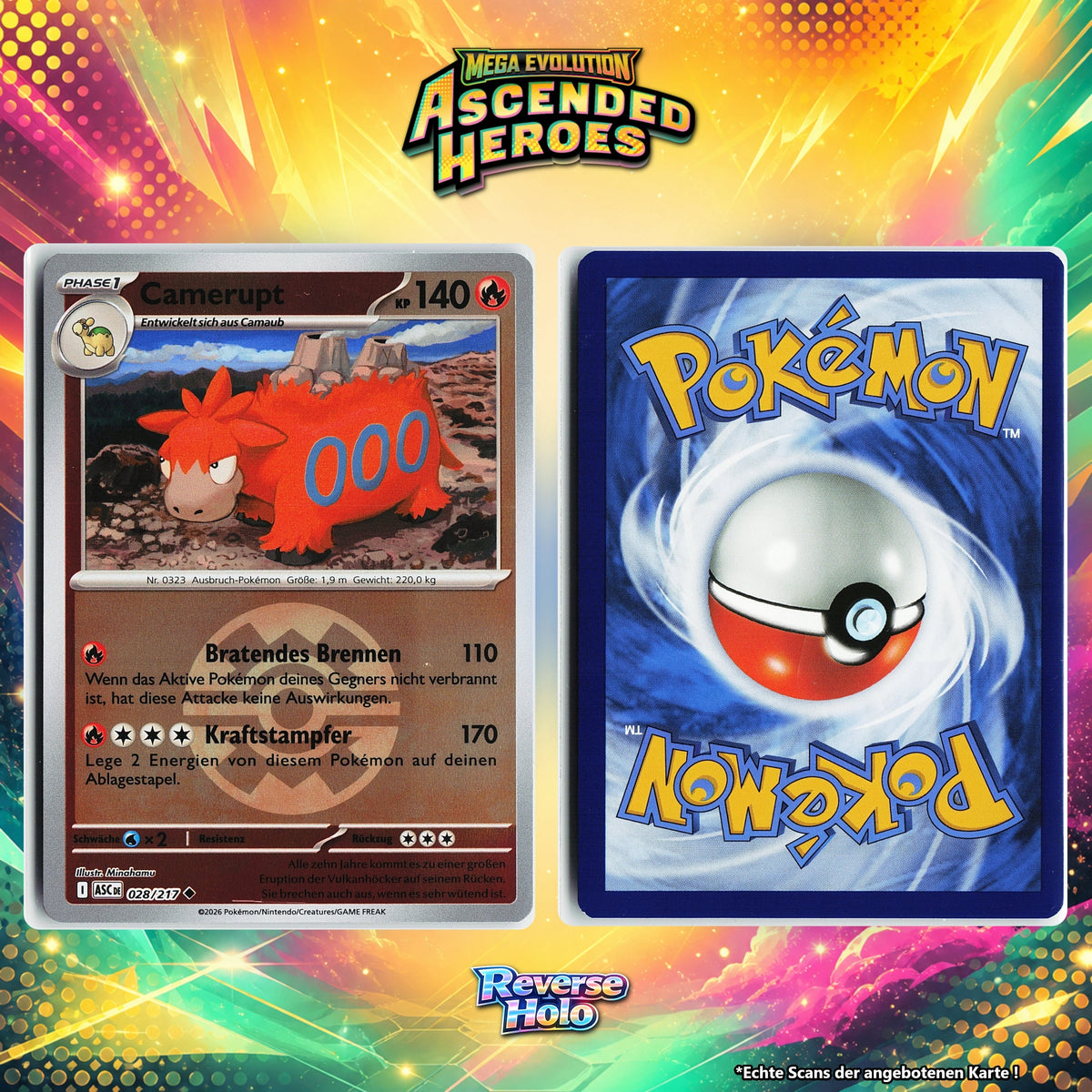 Camerupt Reverse Holo Pokeball ASC 28/217