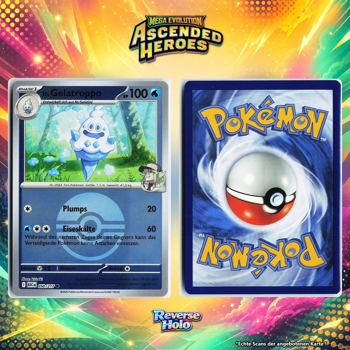 Ns Gelatroppo Reverse Holo Pokeball ASC 50/217