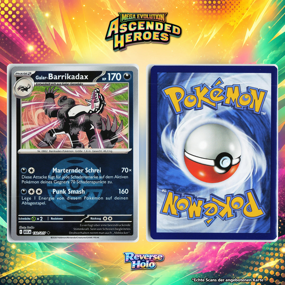 Galar Barrikadax Reverse Holo Pokeball ASC 132/217