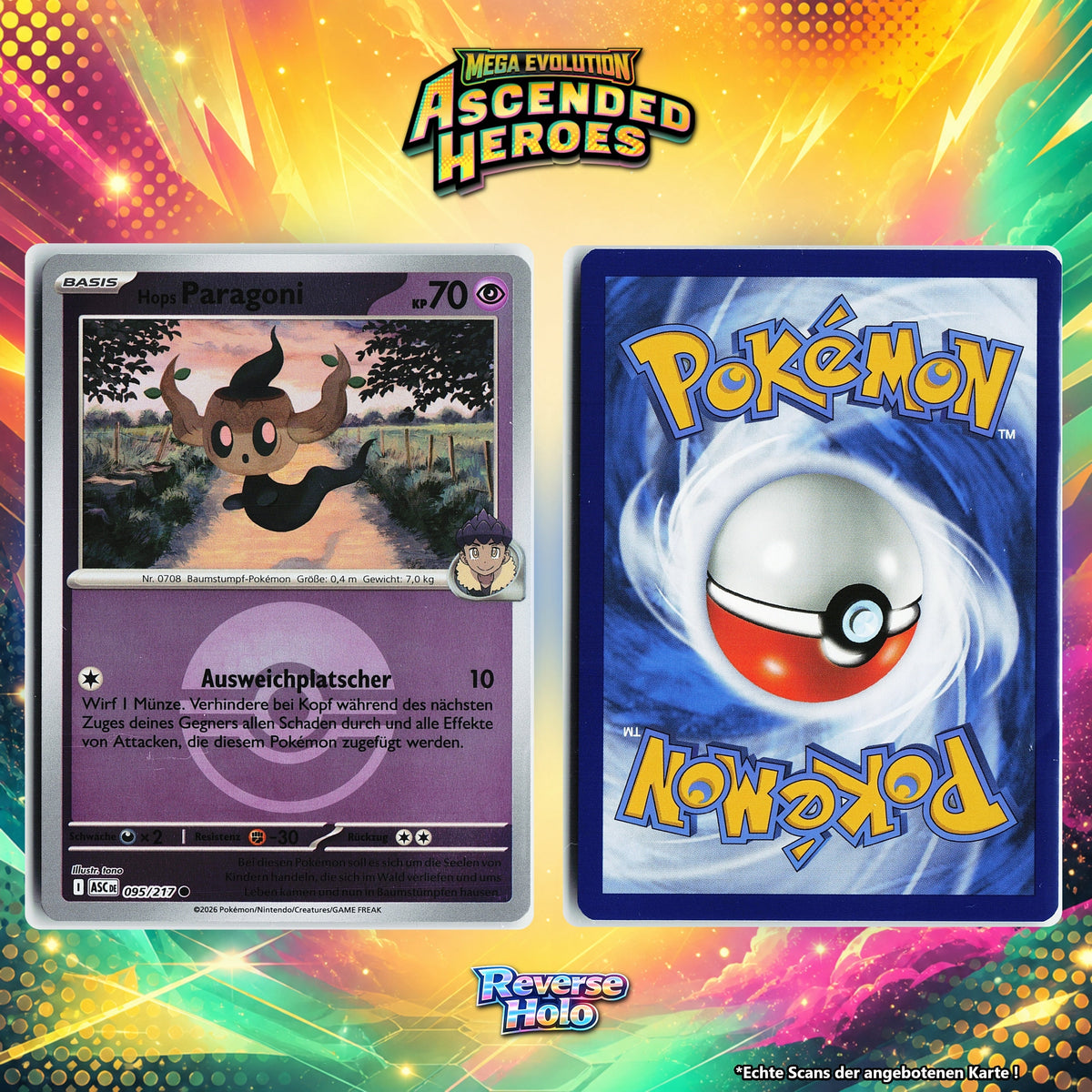 Hops Paragoni Reverse Holo Pokeball ASC 95/217