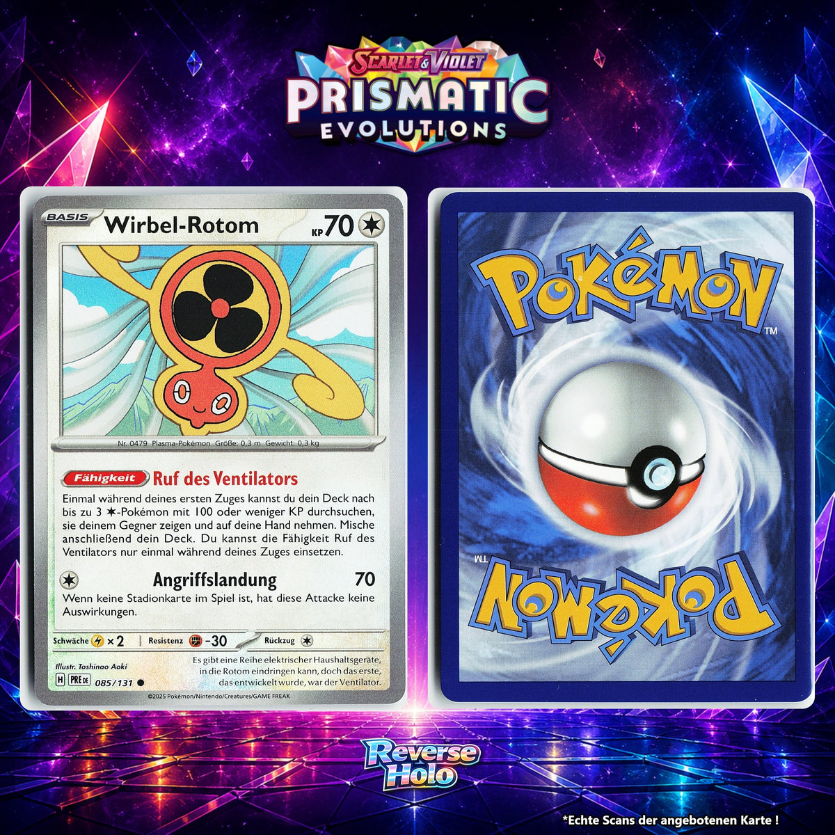 Wirbel Rotom Reverse Holo Pokeball PRE 85/131