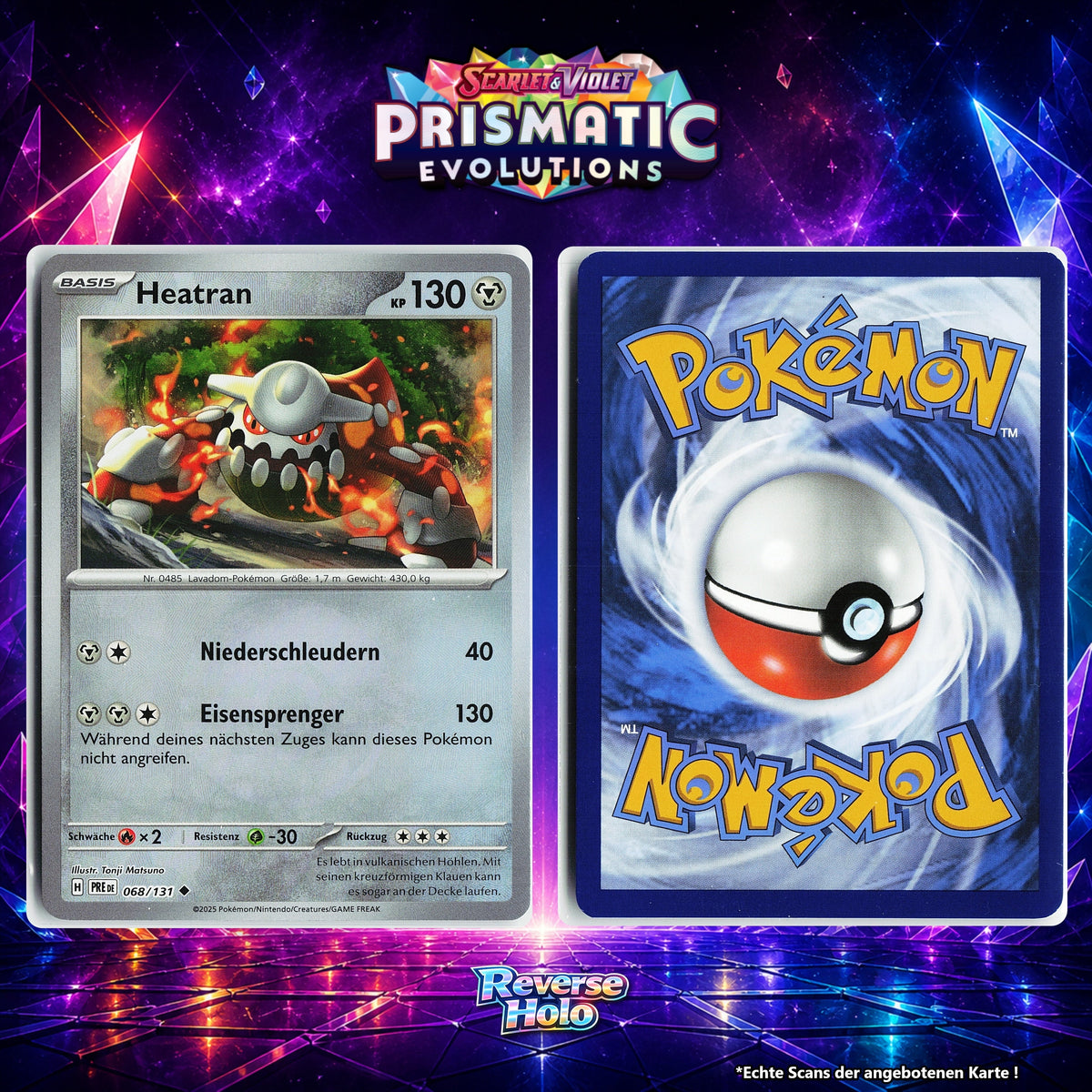 Heatran Reverse Holo Pokeball PRE 68/131