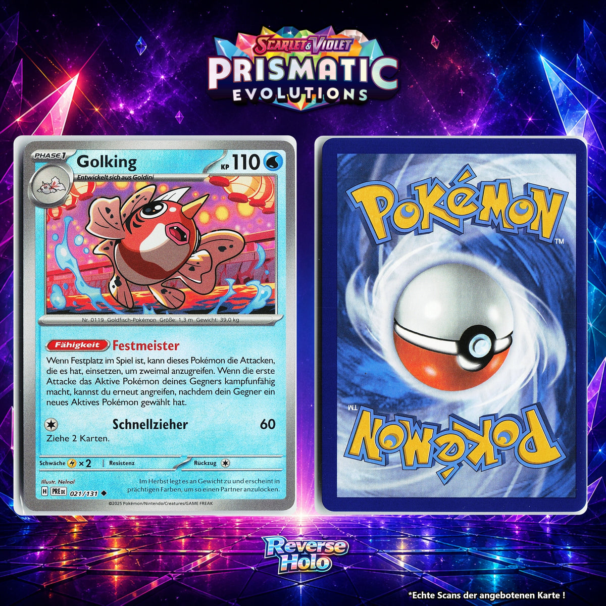 Golking Reverse Holo Pokeball PRE 21/131