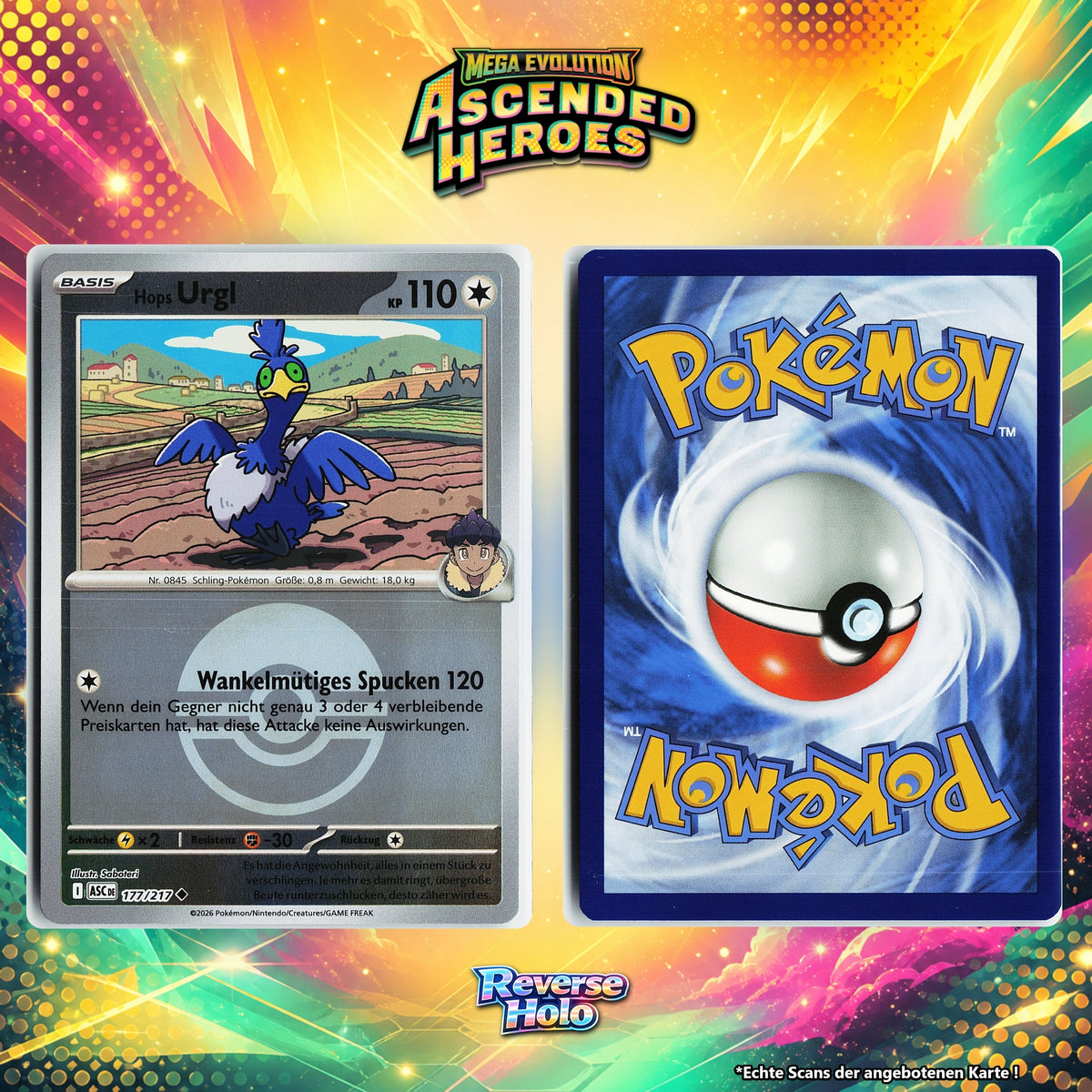 Hops Urgl Reverse Holo Pokeball ASC 177/217