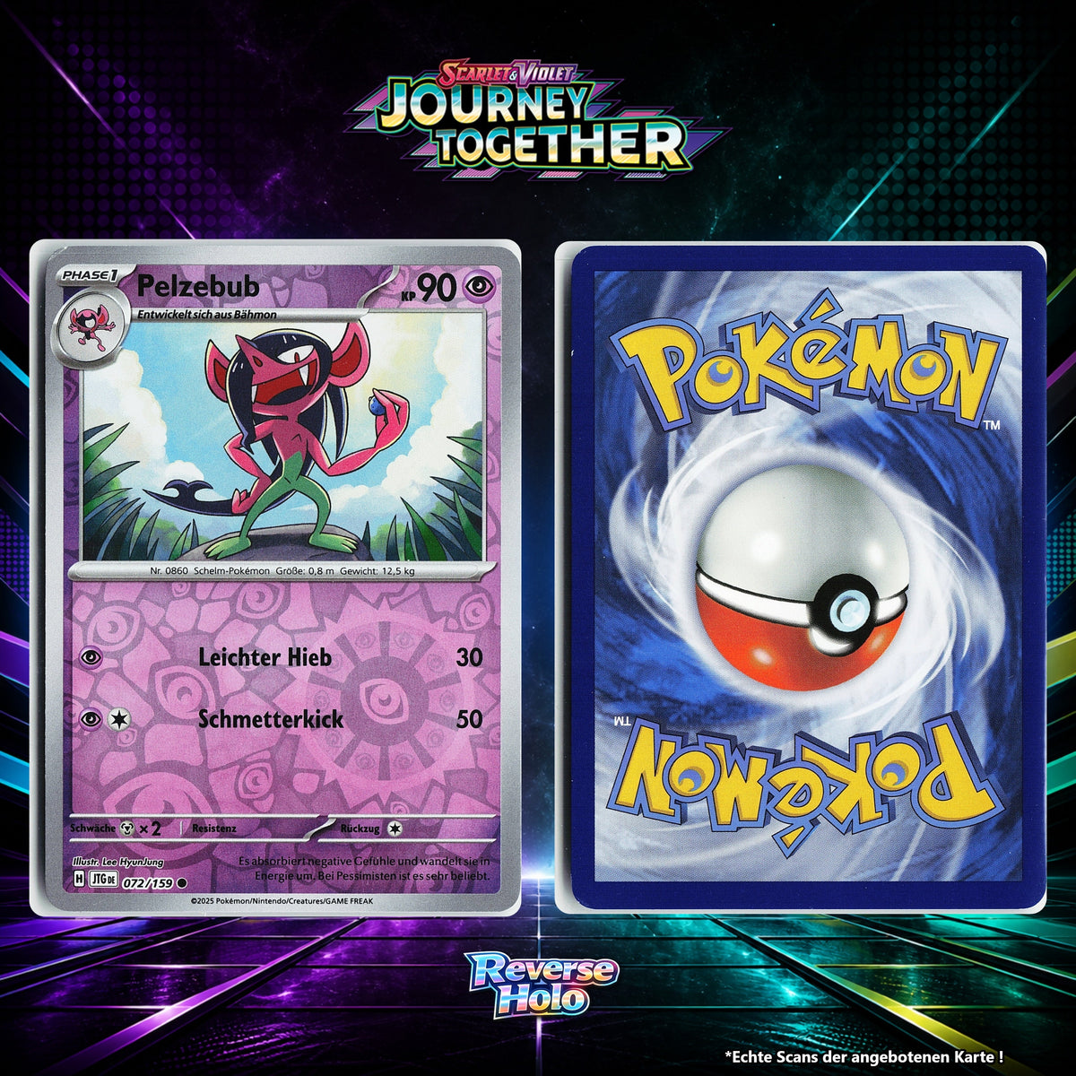 Pelzebub Reverse Holo Energy-Pattern JTG 72/159