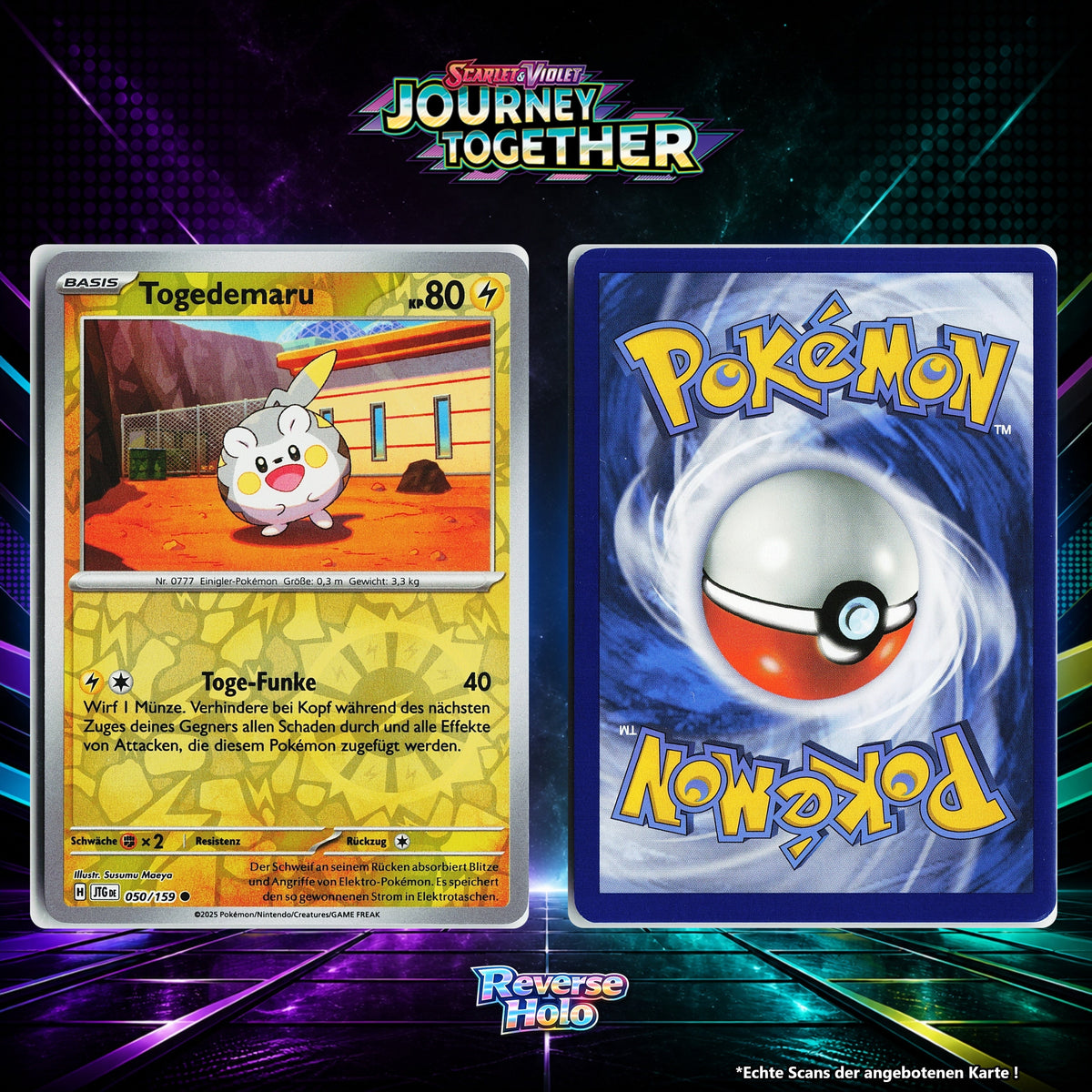 Togedemaru Reverse Holo Energy-Pattern JTG 50/159