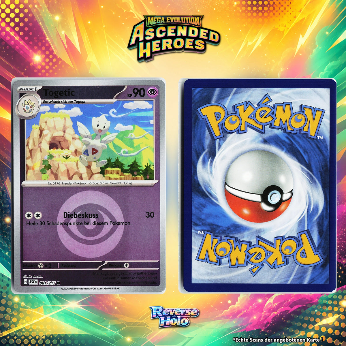 Togetic Reverse Holo Energy-Pattern ASC 81/217