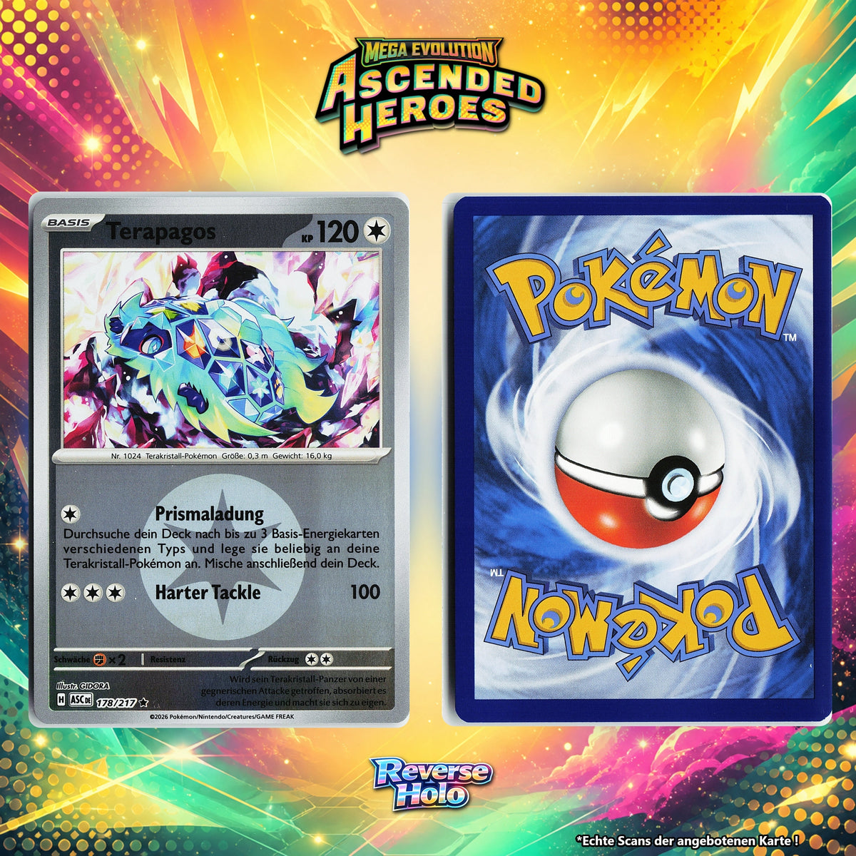 Terapagos Reverse Holo Energy-Pattern ASC 178/217