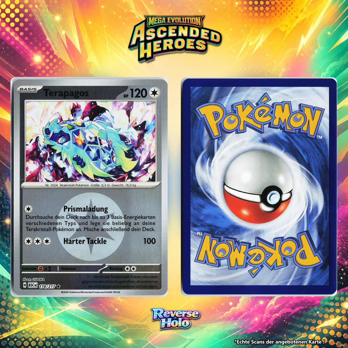 Terapagos Reverse Holo Energy-Pattern ASC 178/217