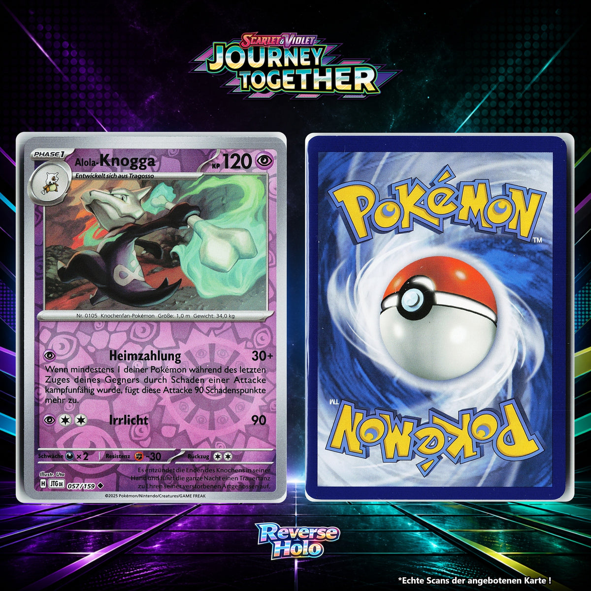 Alola Knogga Reverse Holo Energy-Pattern JTG 57/159