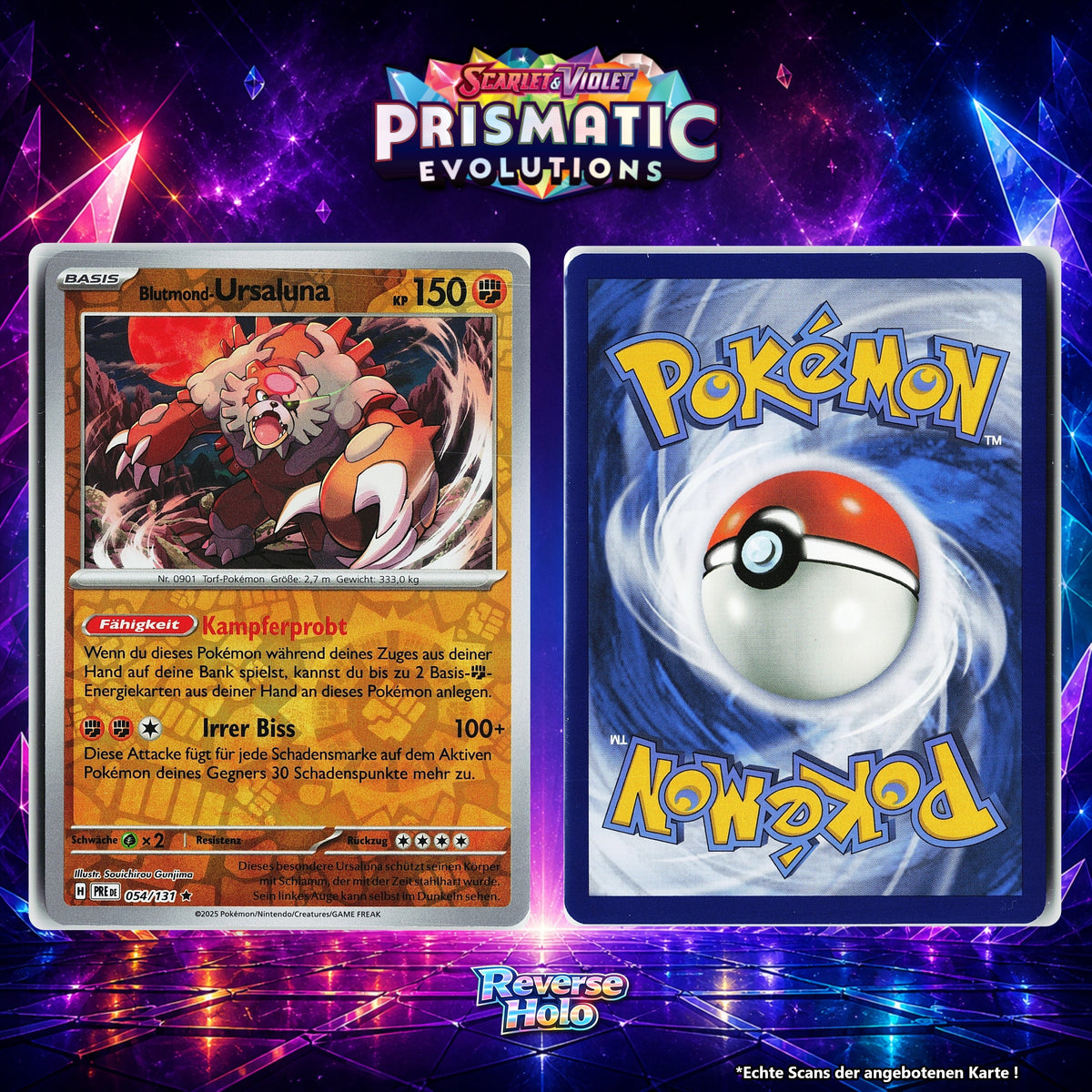 Blutmond Ursaluna Reverse Holo Energy-Pattern PRE 54/131