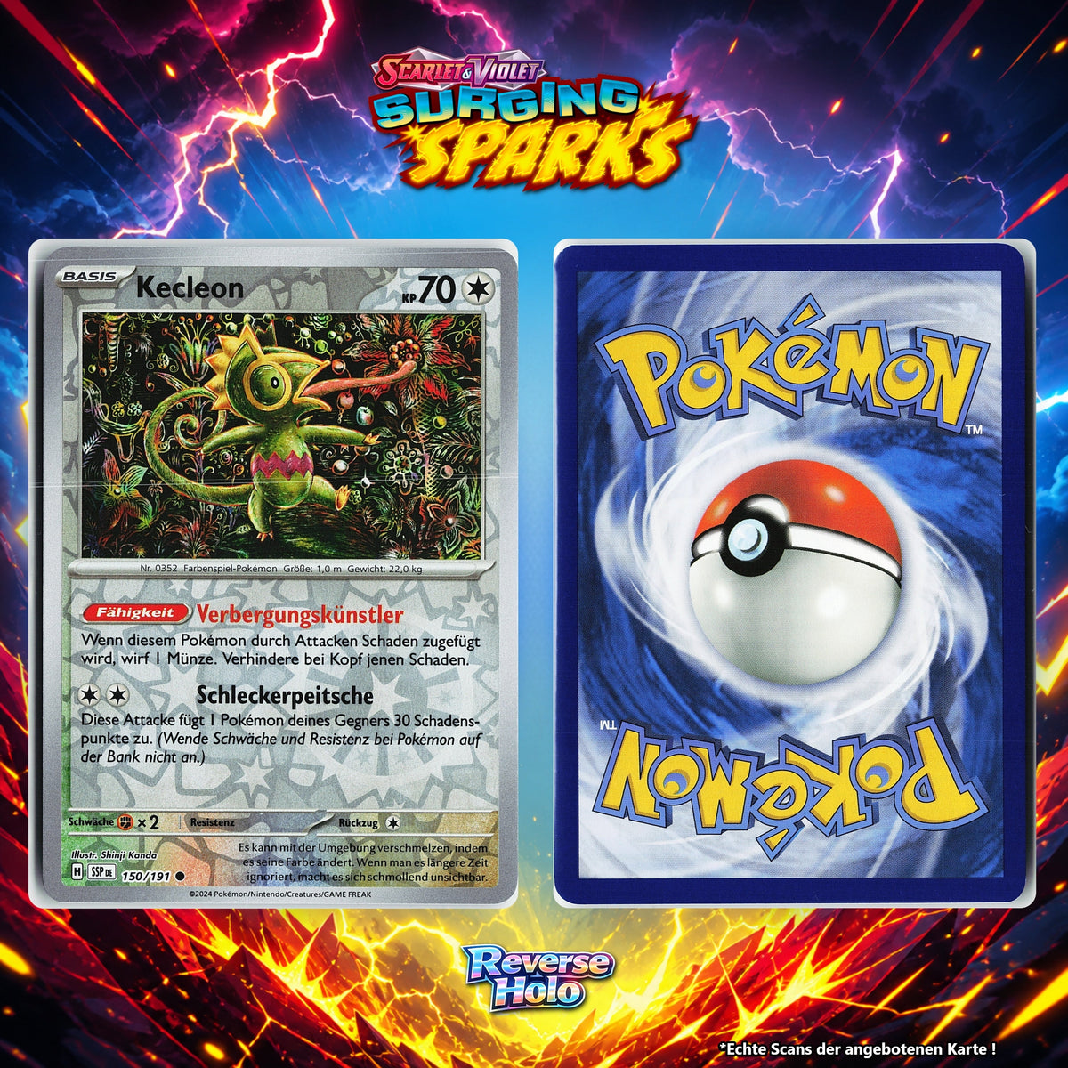 Kecleon Reverse Holo Energy-Pattern SSP 150/191
