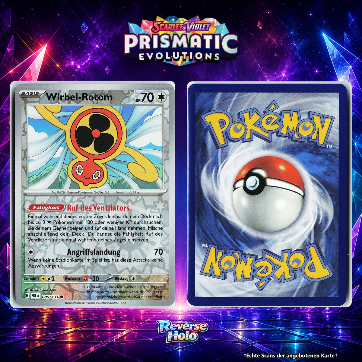 Wirbel Rotom Reverse Holo Energy-Pattern PRE 85/131