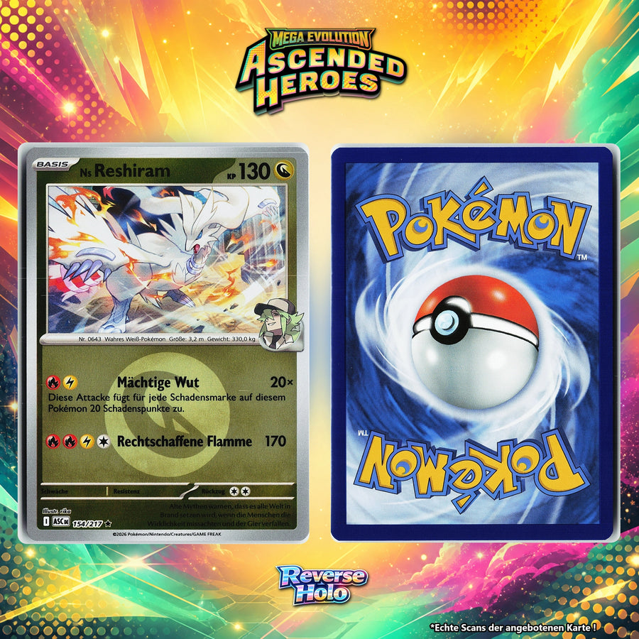 Ns Reshiram Reverse Holo Energy-Pattern ASC 154/217