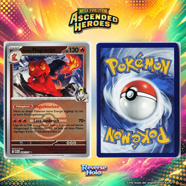 Klarins Magcargo Reverse Holo Pokeball ASC 24/217