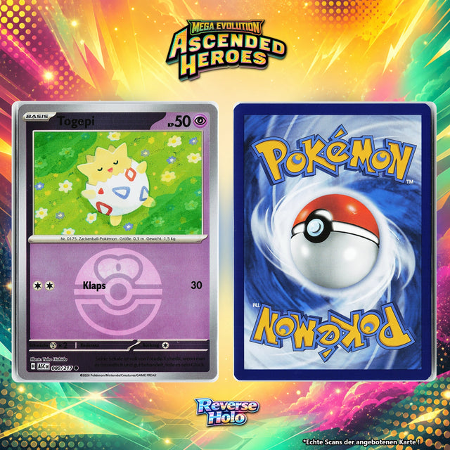 Togepi Reverse Holo Pokeball ASC 80/217