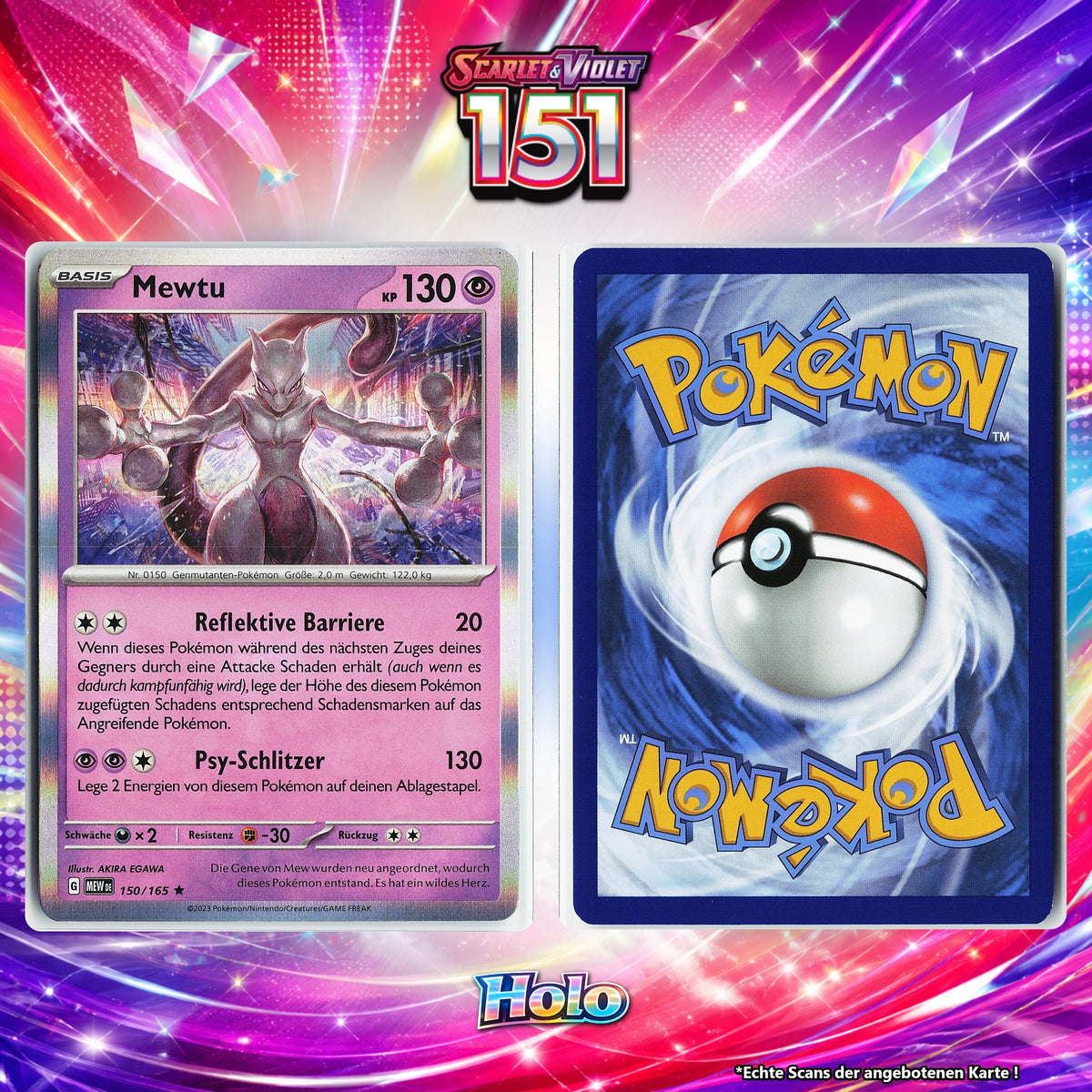 Mewtu Holo MEW 150/165