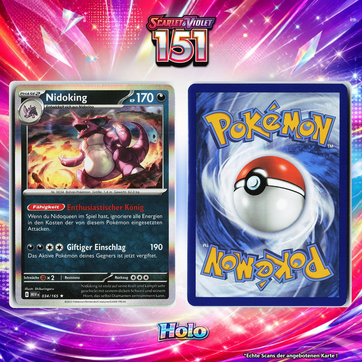 Nidoking Holo MEW 34/165