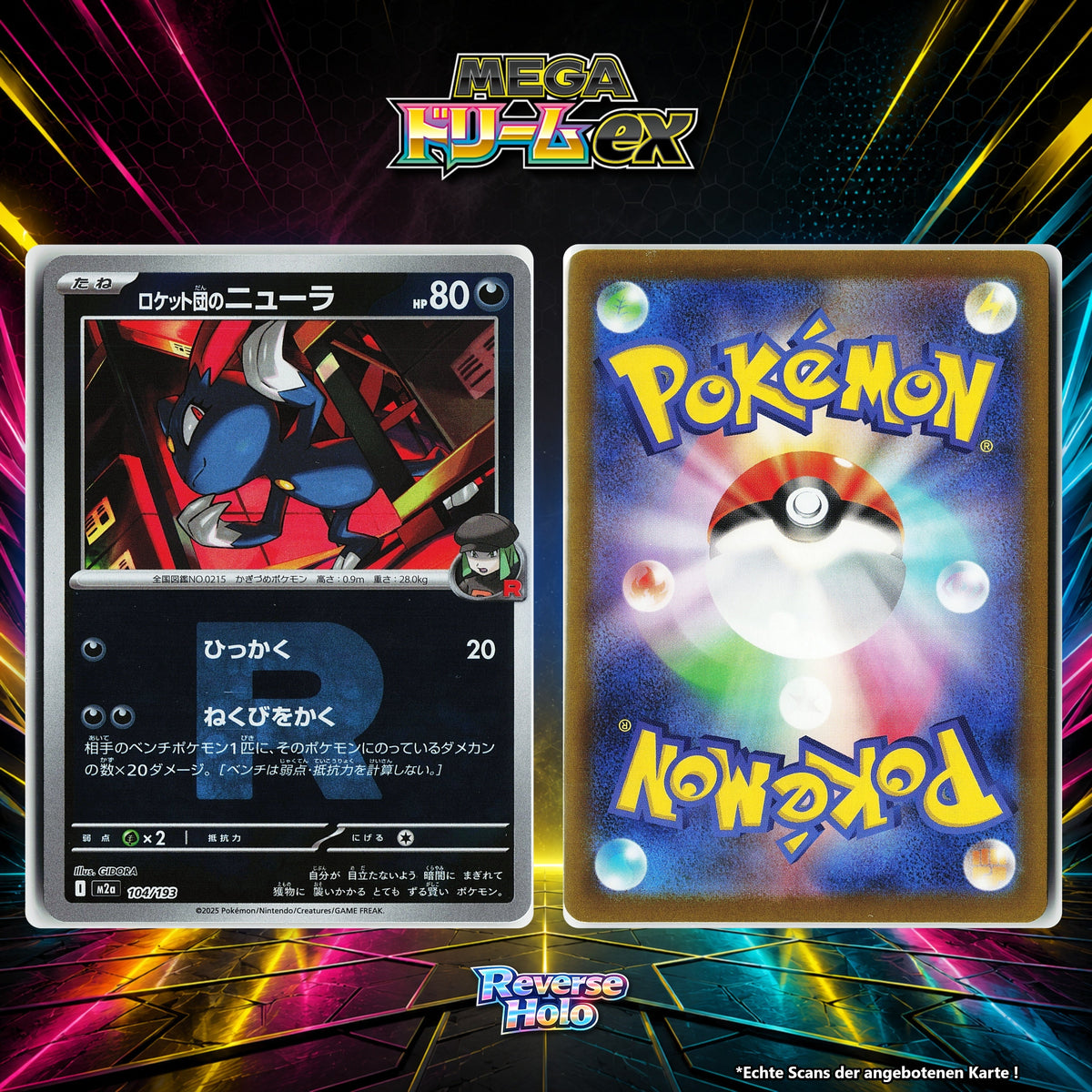 Team Rockets Sniebel Reverse Holo Team Rocket M2A 104/193
