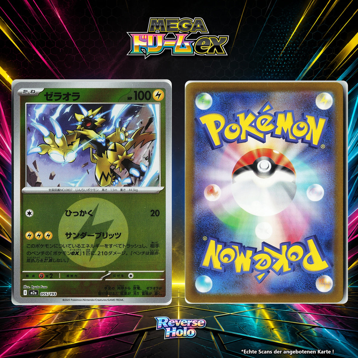 Zeraora Reverse Holo Energy-Pattern M2A 55/193
