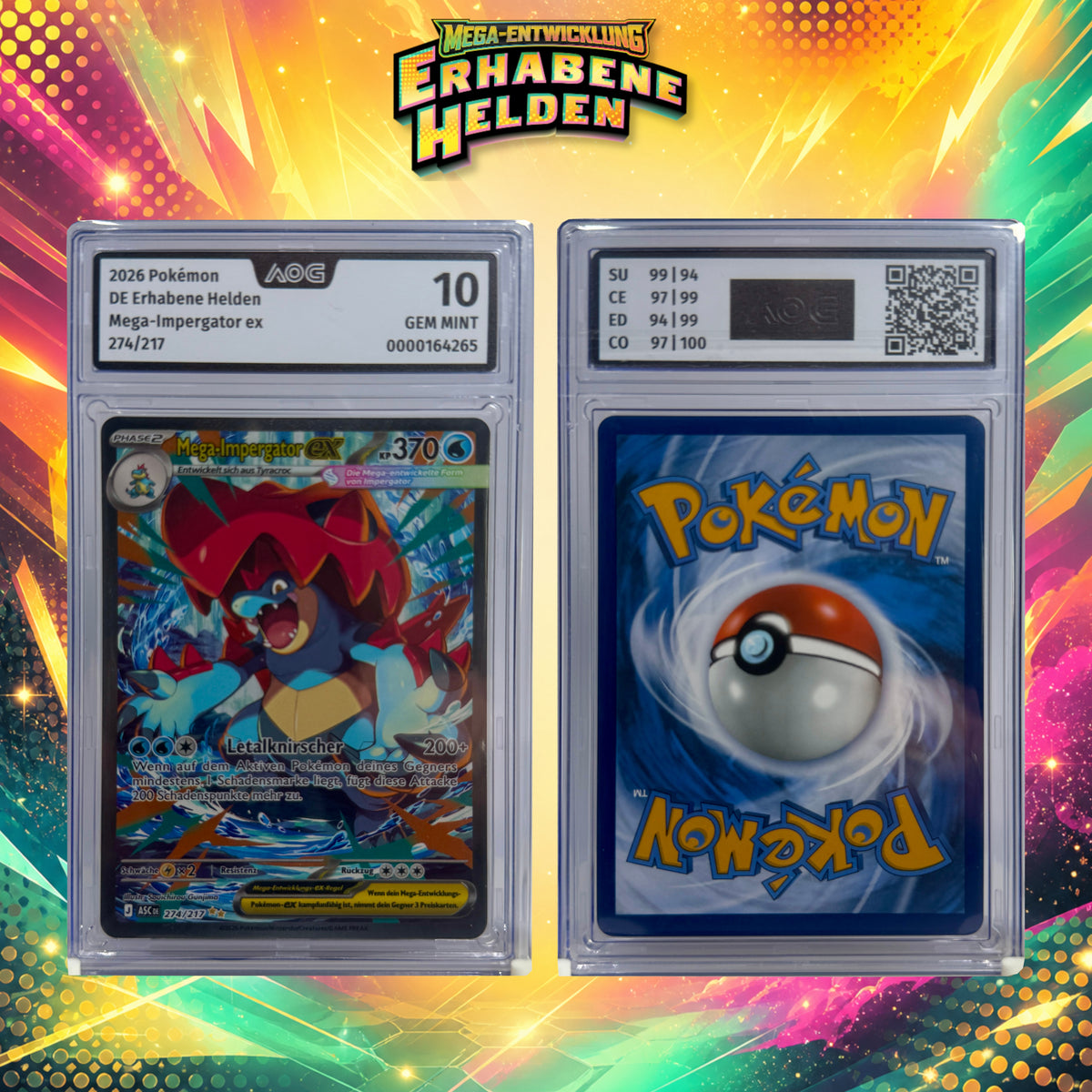 Mega-Impergator ex – Erhabene Helden – 274/217 – AOG Gem Mint 10