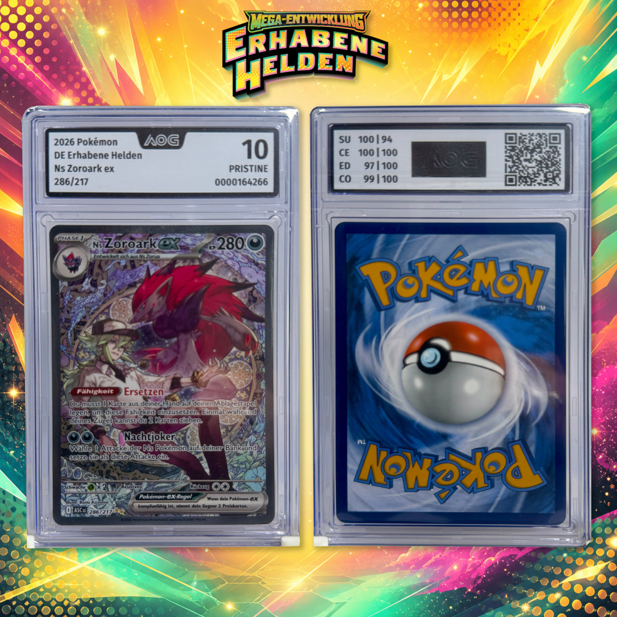 Ns Zoroark ex – Erhabene Helden – 286/217 – AOG Pristine 10